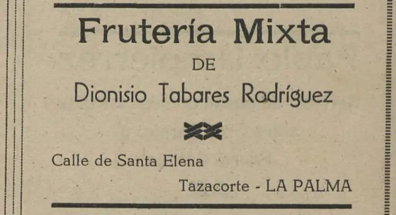 Publicidad La Palma, 1952